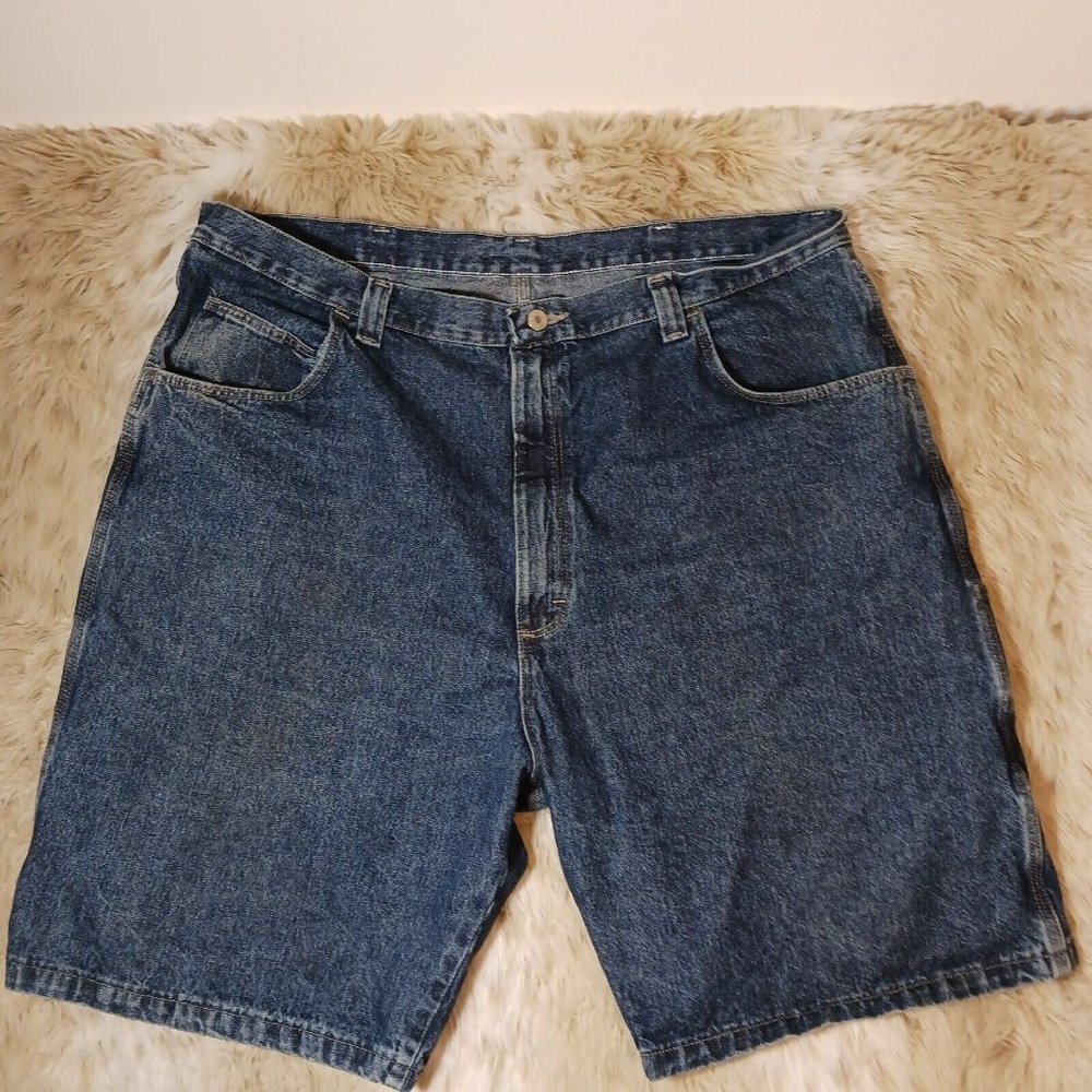 Wrangler Men's 42 Authentic Issue Carpenter Jeans Shorts Blue Denim Medium Wash